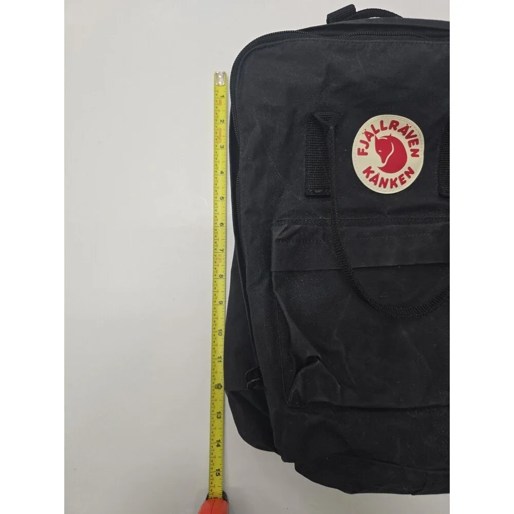 Fjällräven Kånken Black Backpack 16L 3-Pocket Zip Logo MPN 23510